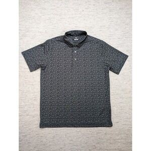 Deolax Golf Polo‎ Shirt ditsy Floral Print Moisture Wicking black Gray Large
